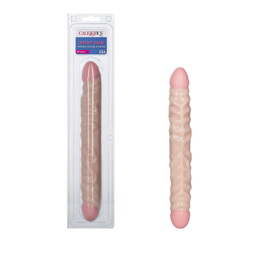 CalExotics® Ivory Duo – Veined Double Ended Dong