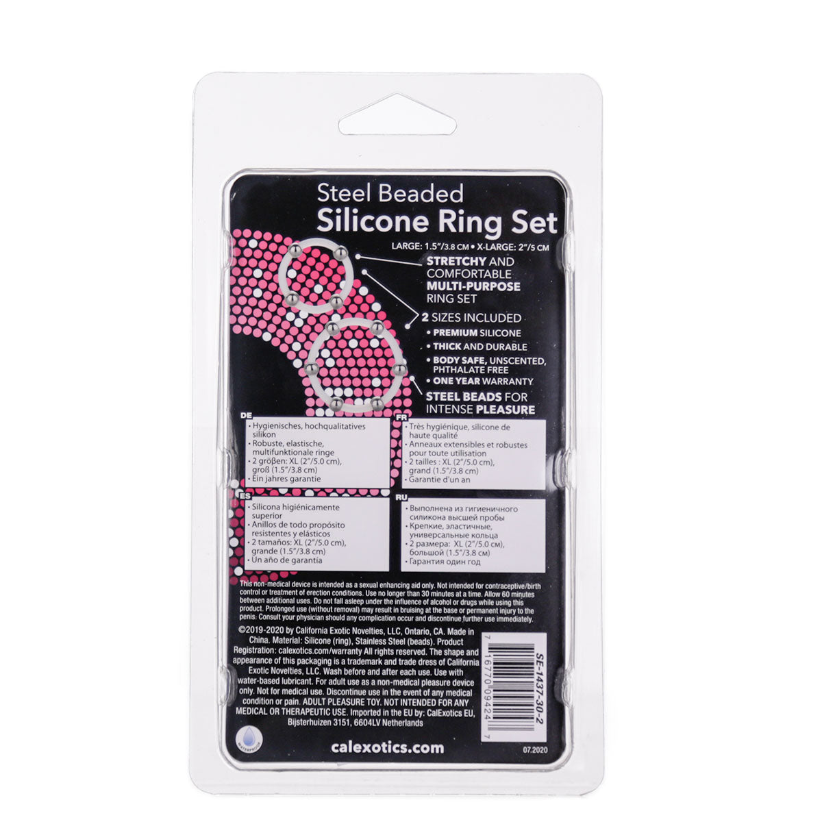 CalExotics® Steel Beaded Silicone Ring Set