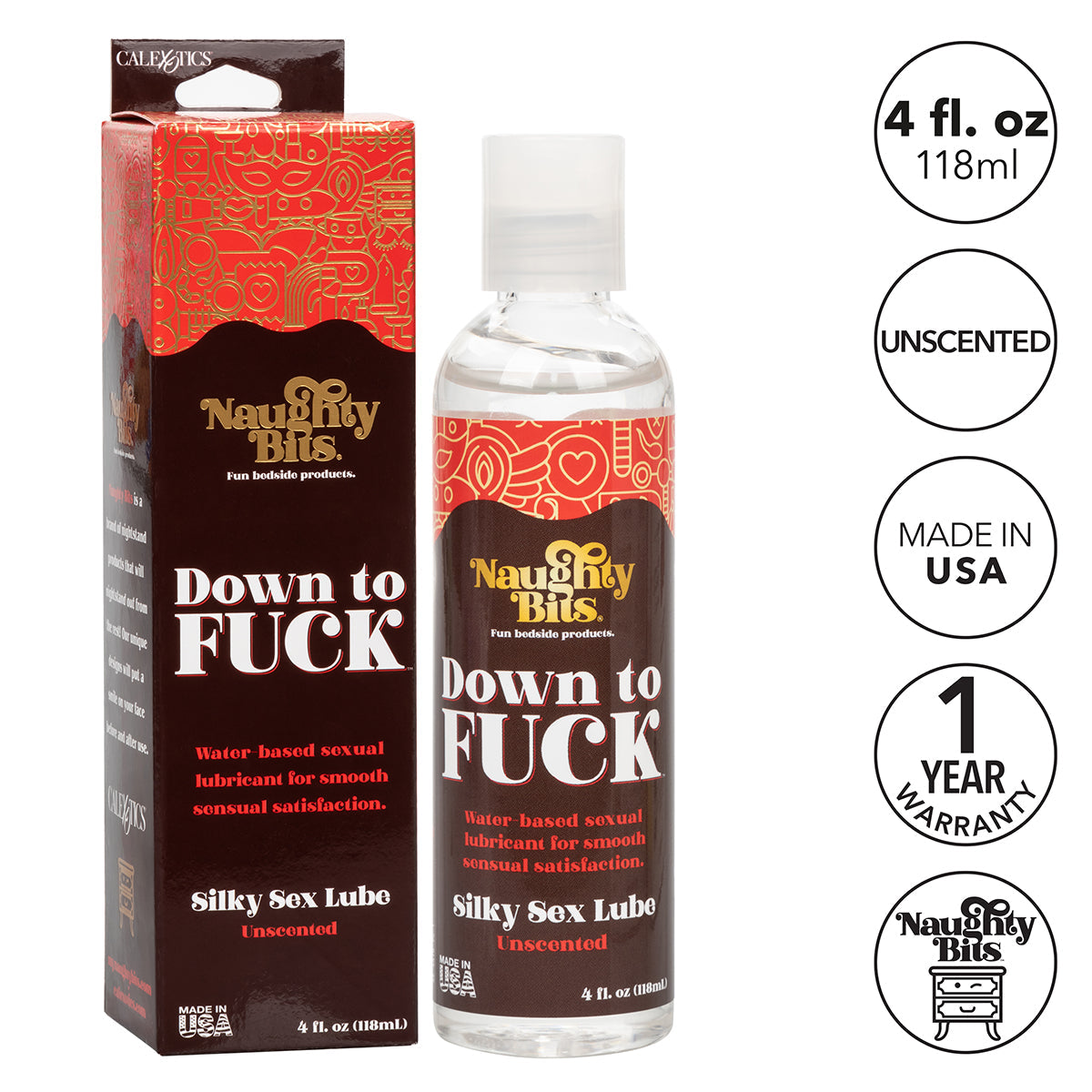 CalExotics® Down to Fuck – Water-Based Lubricant – 4oz/118ml
