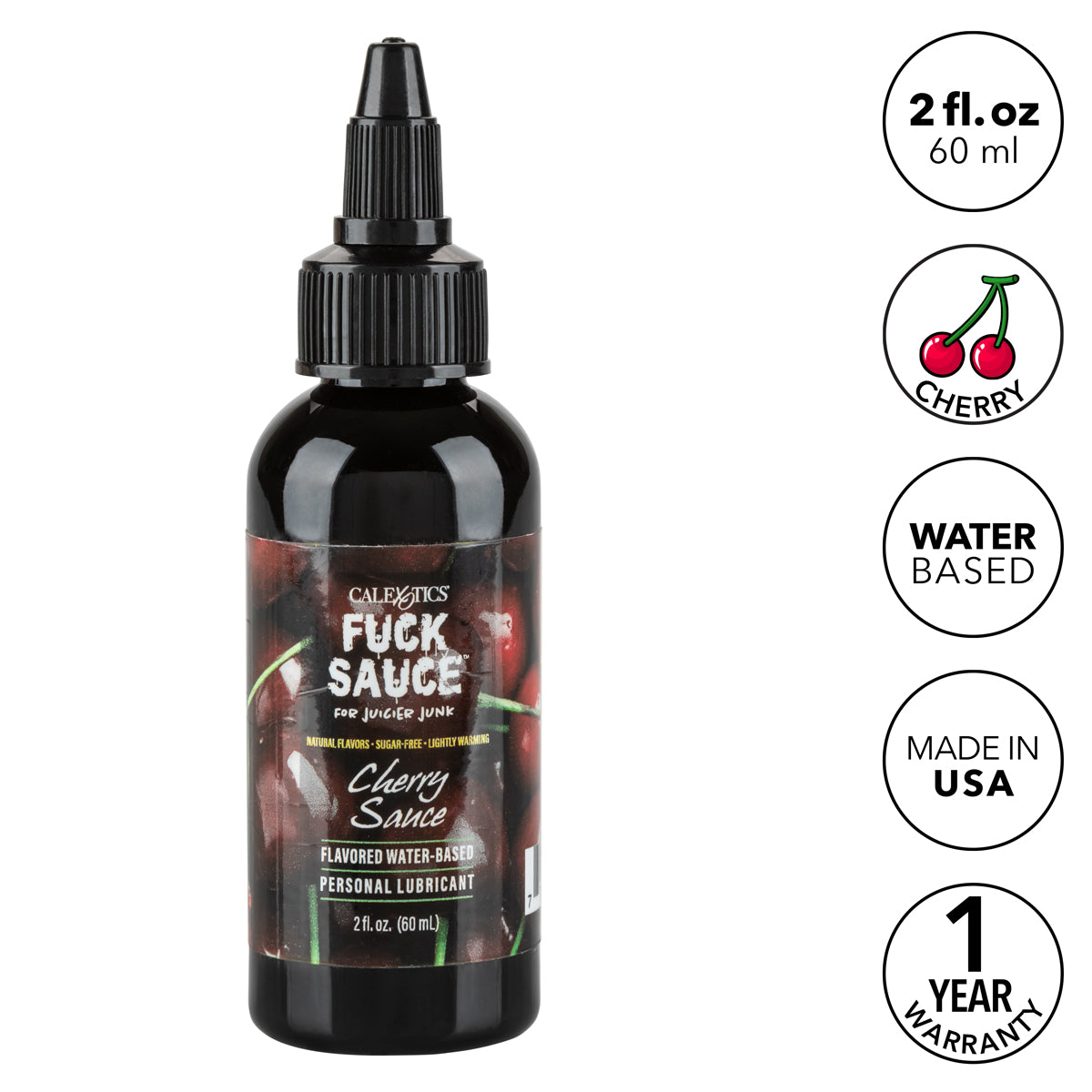 CalExotics® – Fuck Sauce – Water-Based Lubricant – Cherry - 2oz/60ml