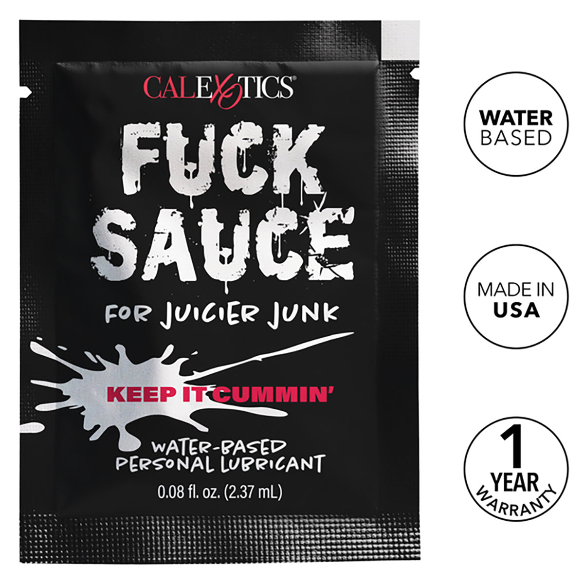 CalExotics® – Fuck Sauce – Water-Based Personal Lubricant – Sachet – 0.08 fl.oz/2.37ml