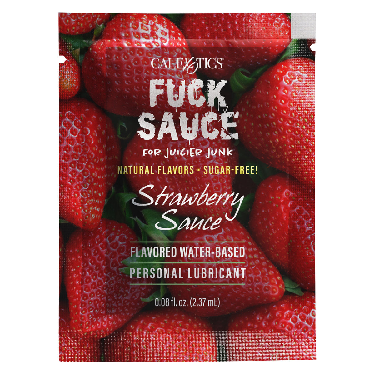 CalExotics® – Fuck Sauce – Water-Based Personal Lubricant – Strawberry – Sachet - 0.08 fl.oz/2.37ml