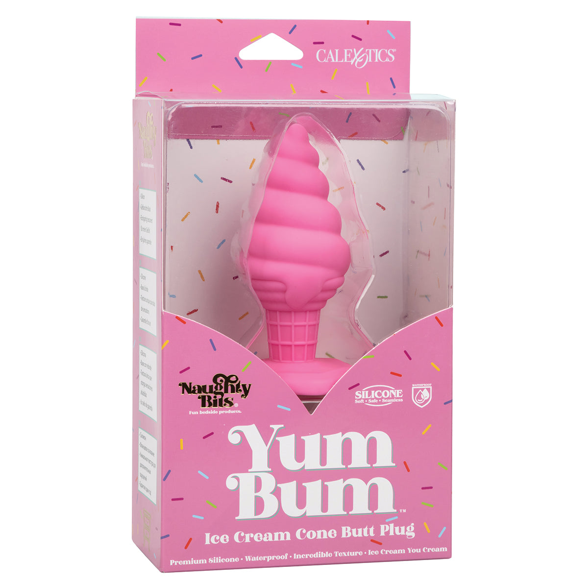 CalExotics® – Naughty Bits – Yum Bum Ice Cream Cone - Silicone Butt Plug - Pink