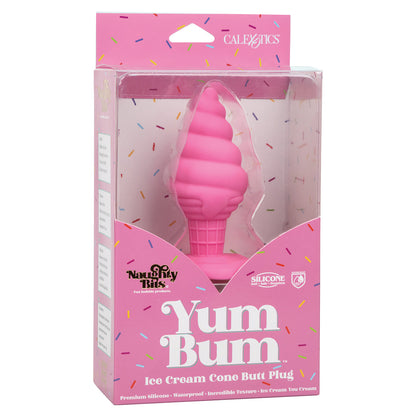 CalExotics® – Naughty Bits – Yum Bum Ice Cream Cone - Silicone Butt Plug - Pink