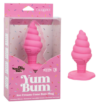 CalExotics® – Naughty Bits – Yum Bum Ice Cream Cone - Silicone Butt Plug - Pink