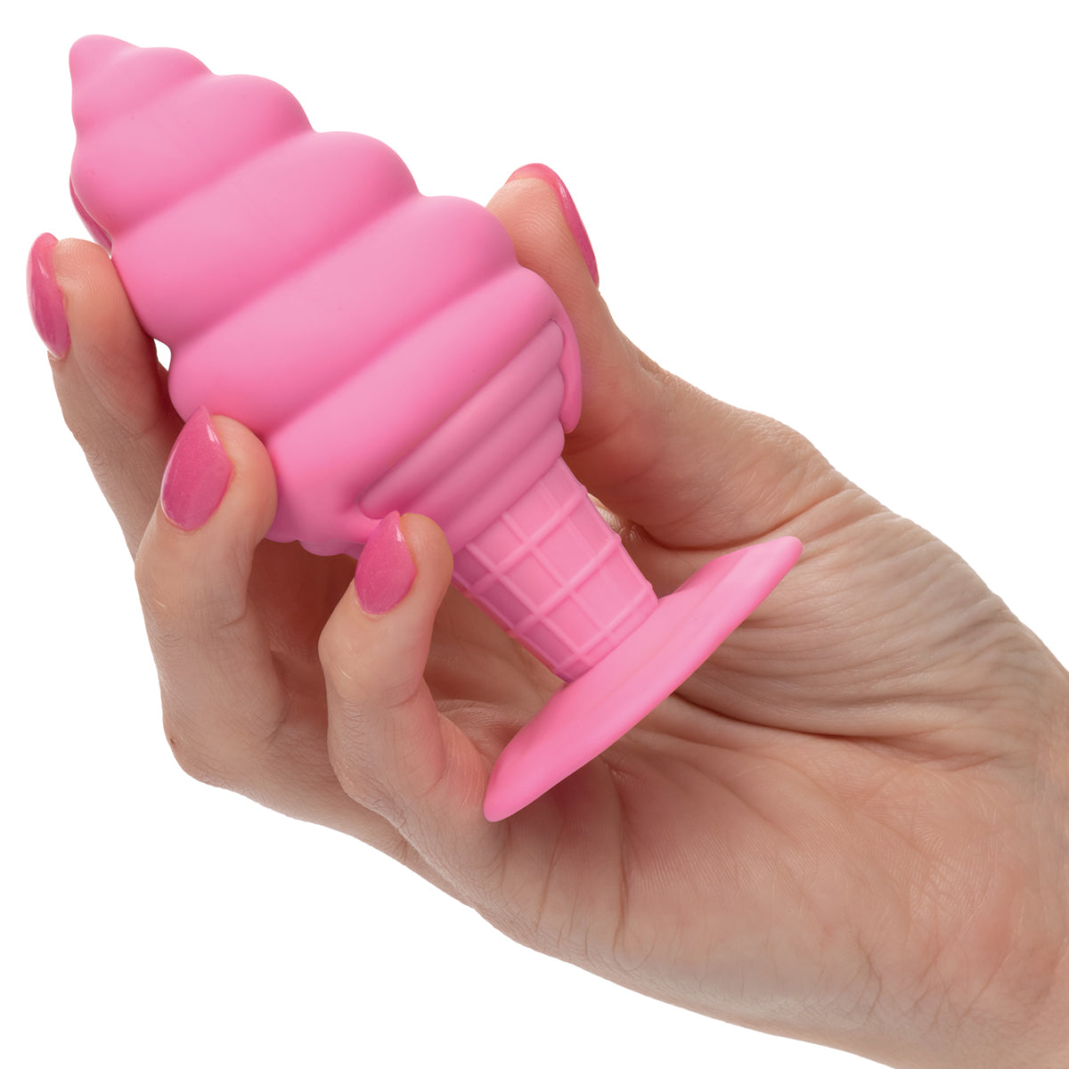 CalExotics® – Naughty Bits – Yum Bum Ice Cream Cone - Silicone Butt Plug - Pink