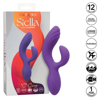 CalExotics® – Stella – Liquid Silicone - “C” Curve Vibrator - Purple