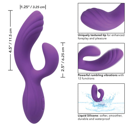 CalExotics® – Stella – Liquid Silicone - “C” Curve Vibrator - Purple