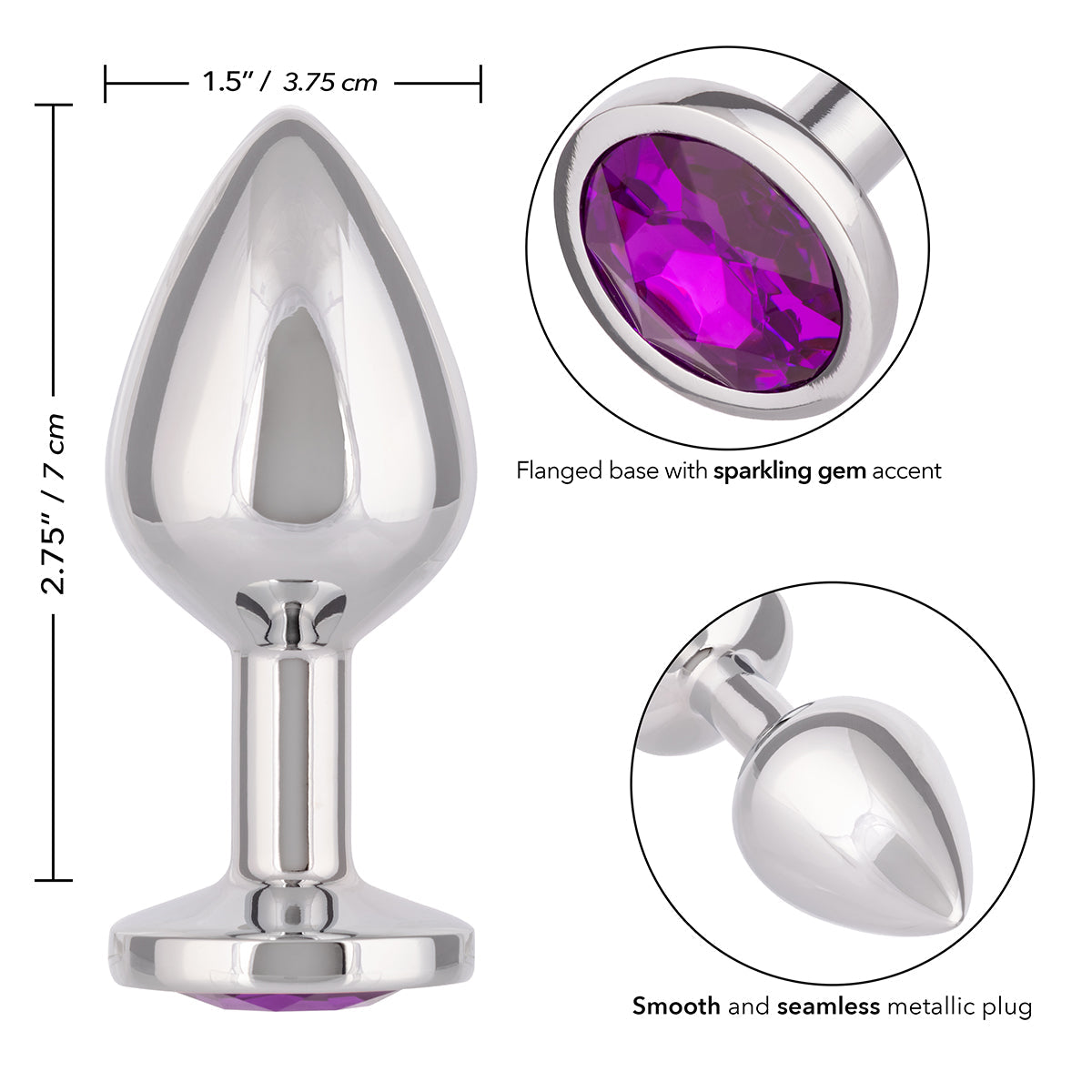 CalExotics® Jewel Large Amethyst Plug- Amethyst