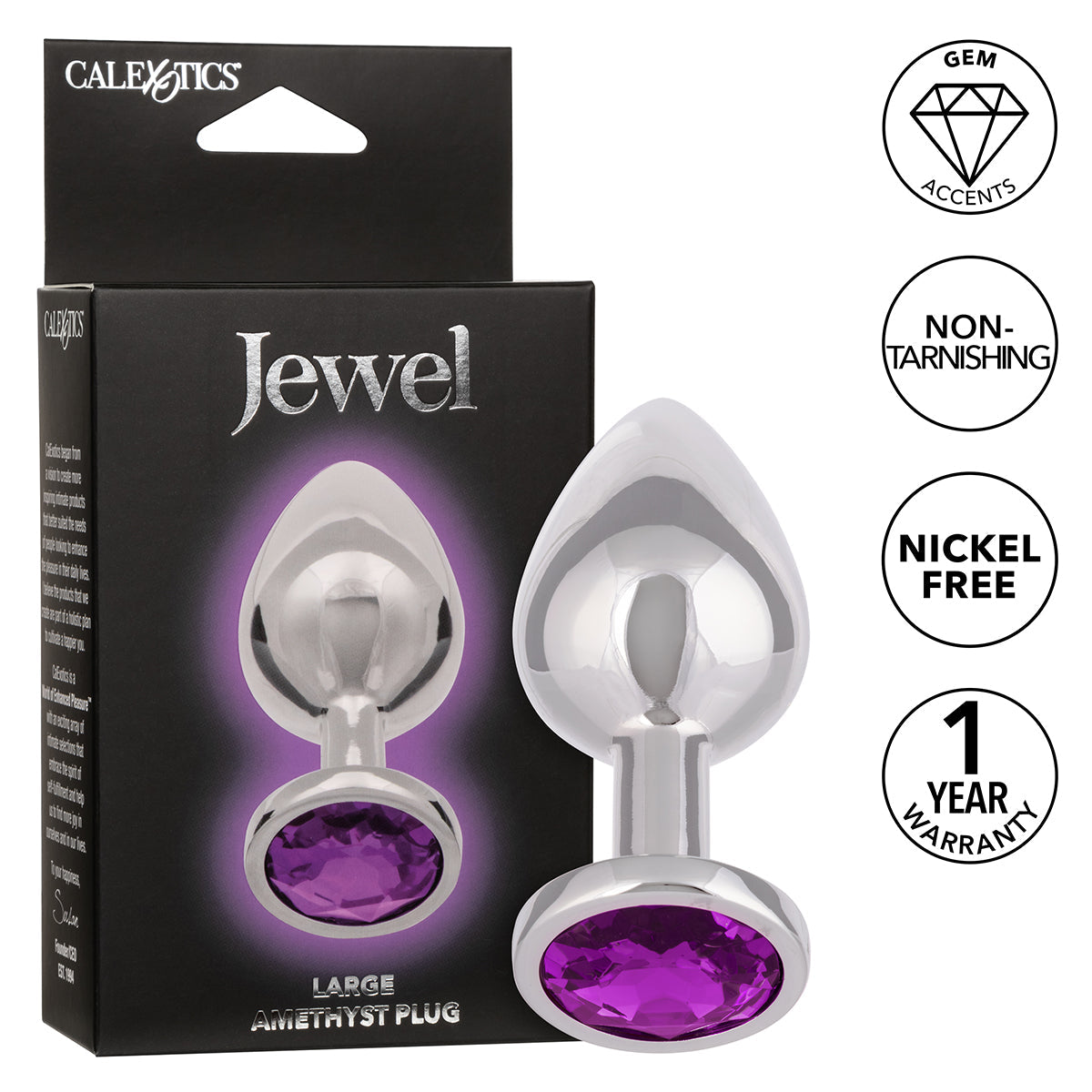 CalExotics® Jewel Large Amethyst Plug- Amethyst