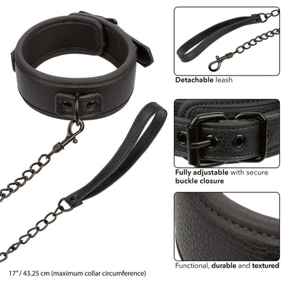 CalExotics® Nocturnal Collection Collar & Leash - Black