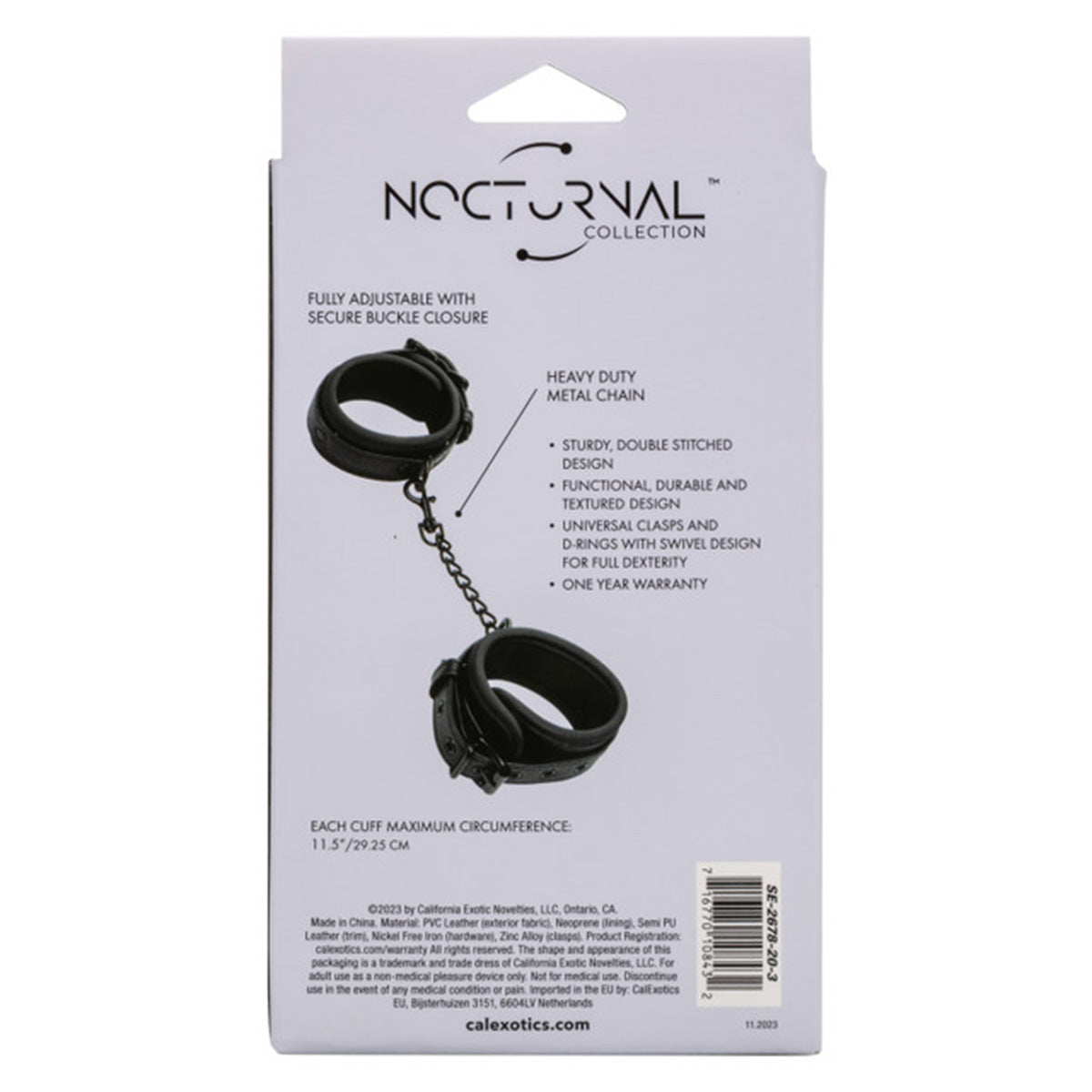 CalExotics® Nocturnal Collection Ankle Cuffs - Black