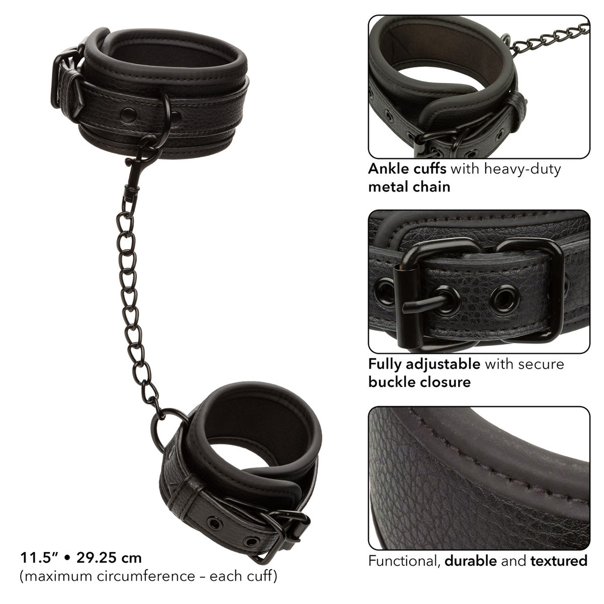 CalExotics® Nocturnal Collection Ankle Cuffs - Black