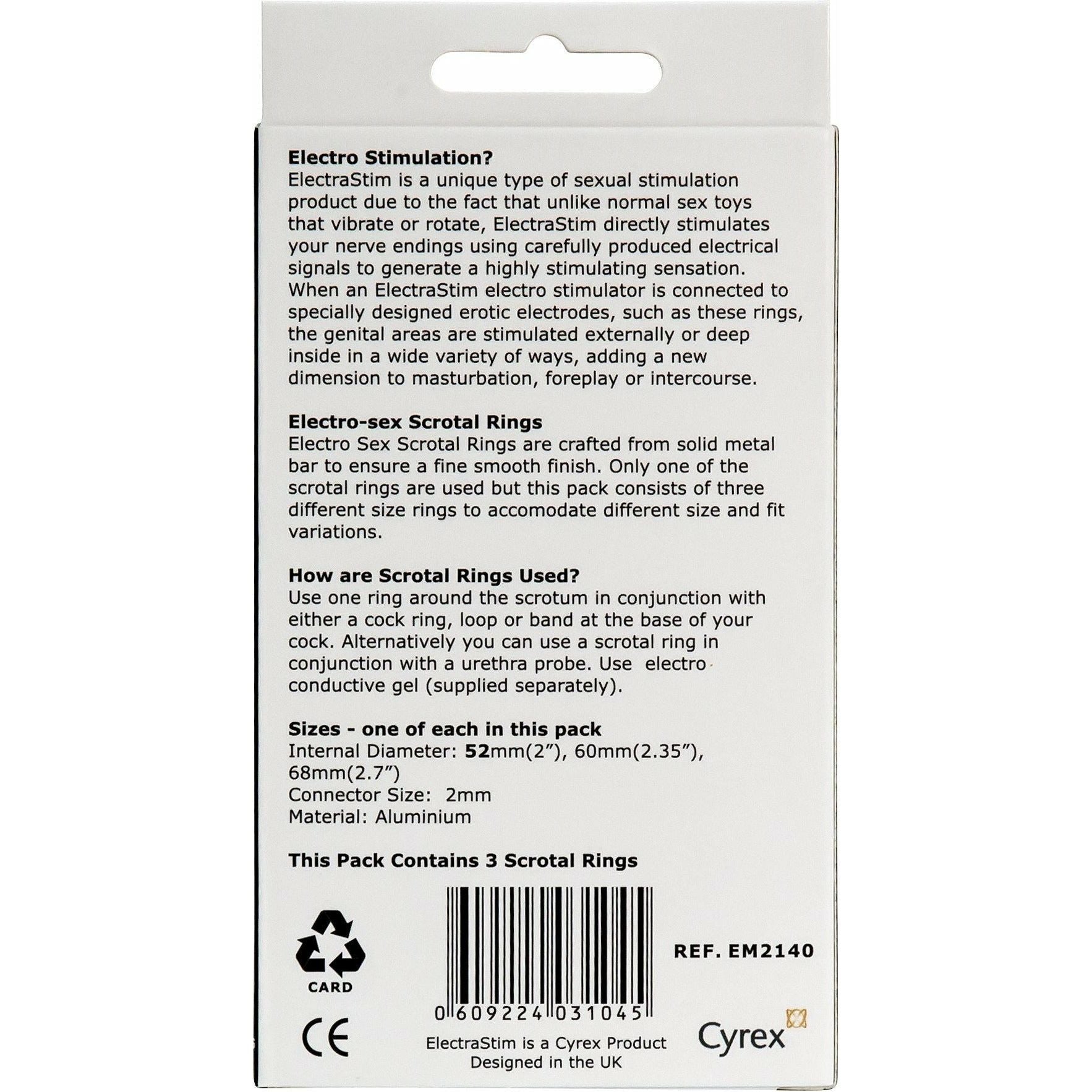 ElectraStim Electro-Sex Metal Scrotal Rings - Set of 3