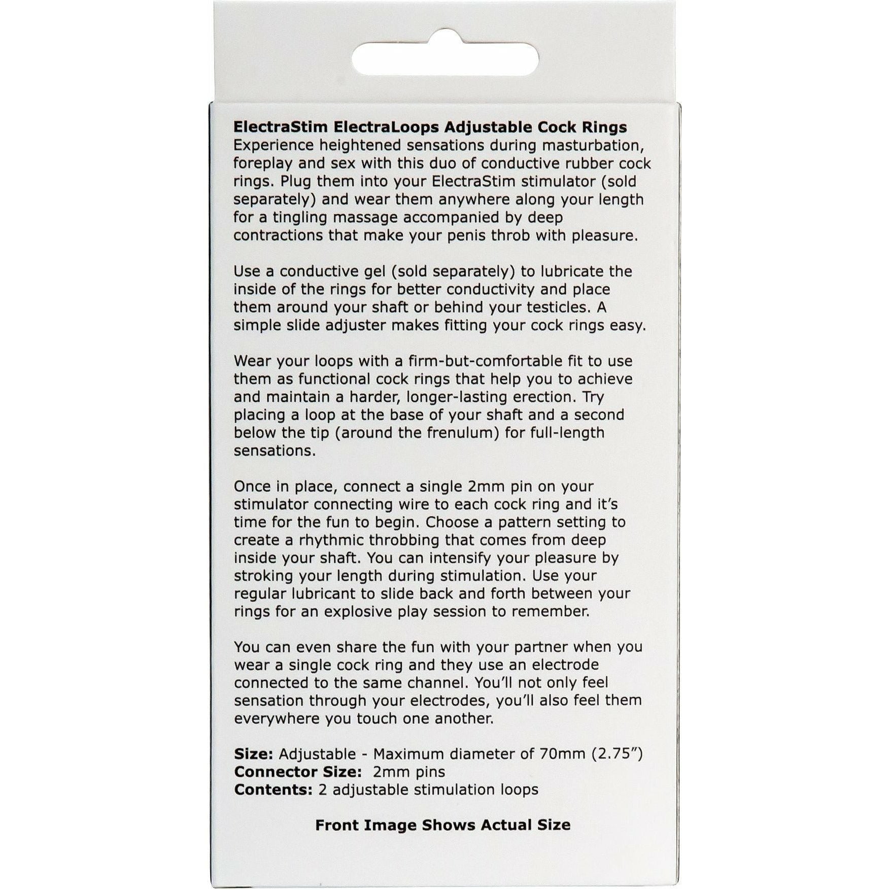 ElectraStim ElectraLoops Rubber Adjustable Cock and Scrotal Loops