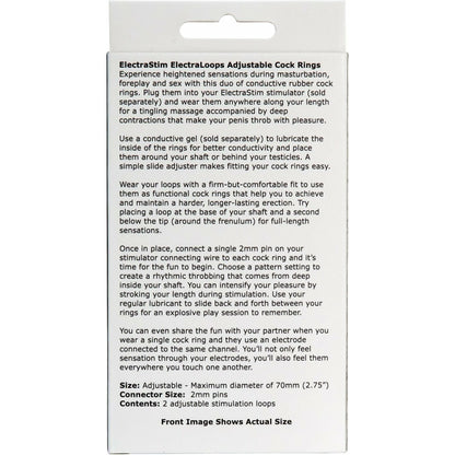 ElectraStim ElectraLoops Rubber Adjustable Cock and Scrotal Loops