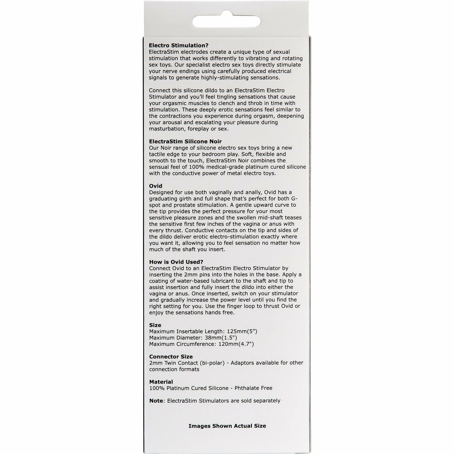 ElectraStim Ovid Silicone Noir Dildo