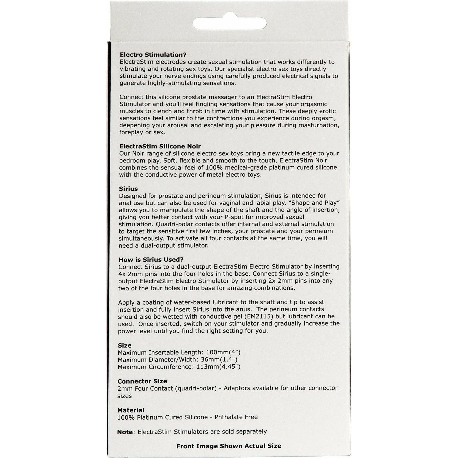 ElectraStim Sirius Silicone Noir Prostate Massager