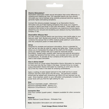 ElectraStim Sirius Silicone Noir Prostate Massager