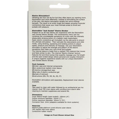 ElectraStim Jack Socket Electro-Sex Stroker