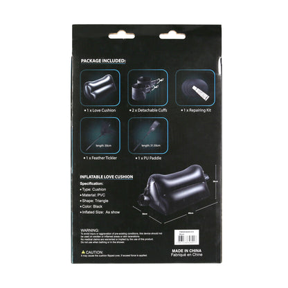 Excellent Power - Dark Magic Inflatable Love Cushion with Cuffs - Black