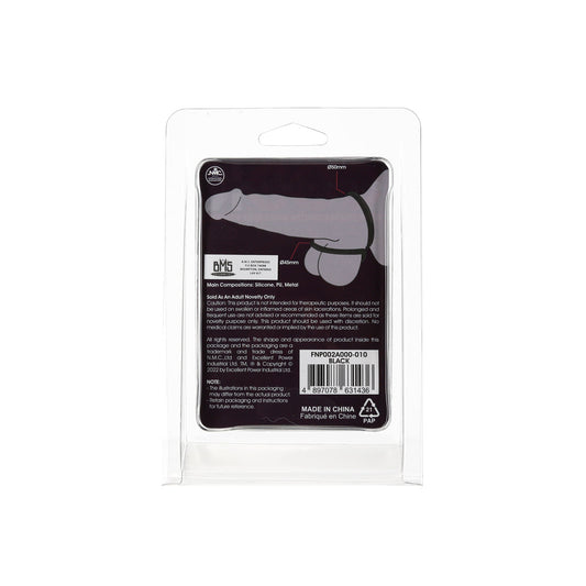 Excellent Power - Cock Ornament Two Silicone Cock Rings - Black