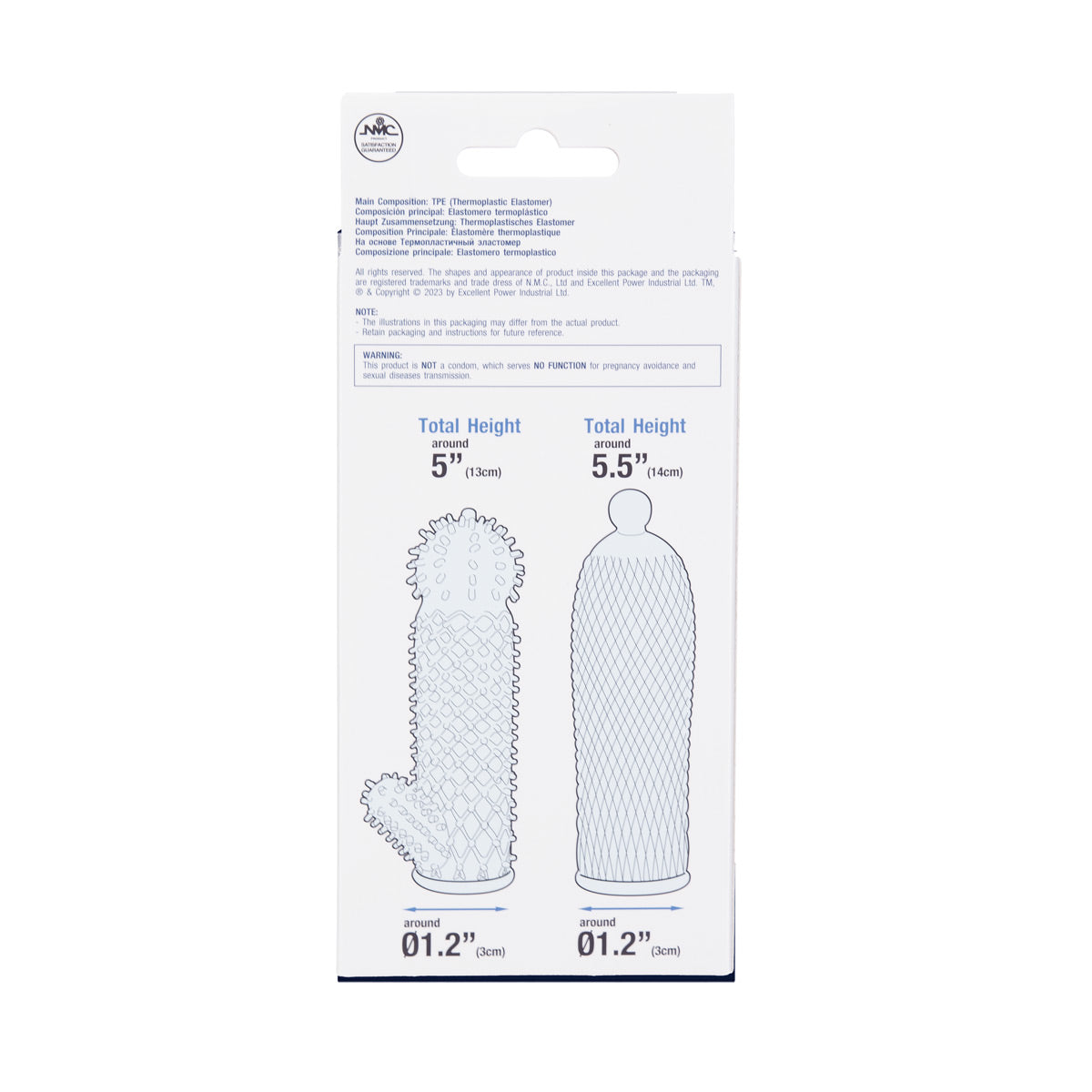 Excellent Power Ice Crystals Collection Stretchy Touch Seductive Tickler Sleeve 2 in 1 Box