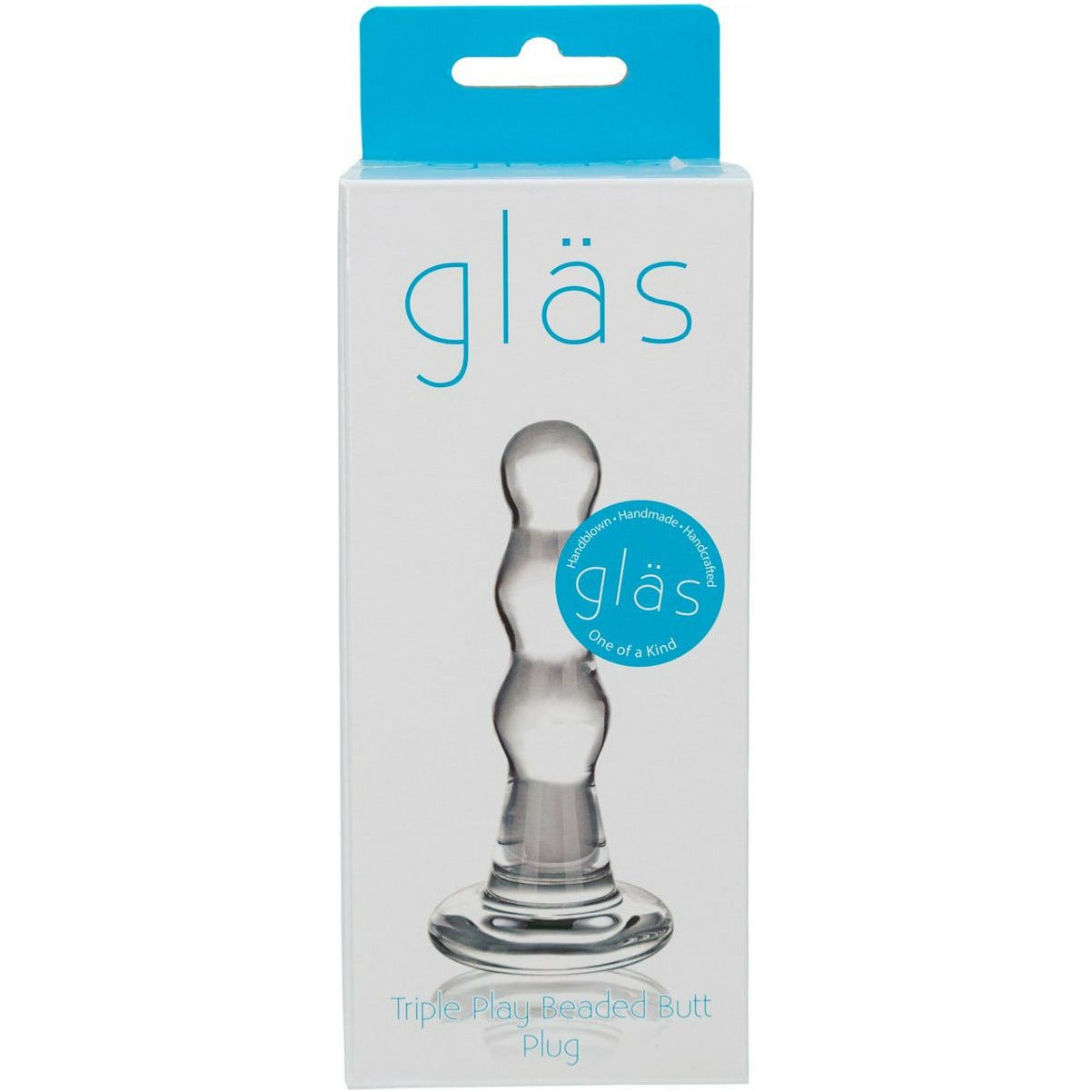 Glas Triple Play Beaded Butt Plug - Clear