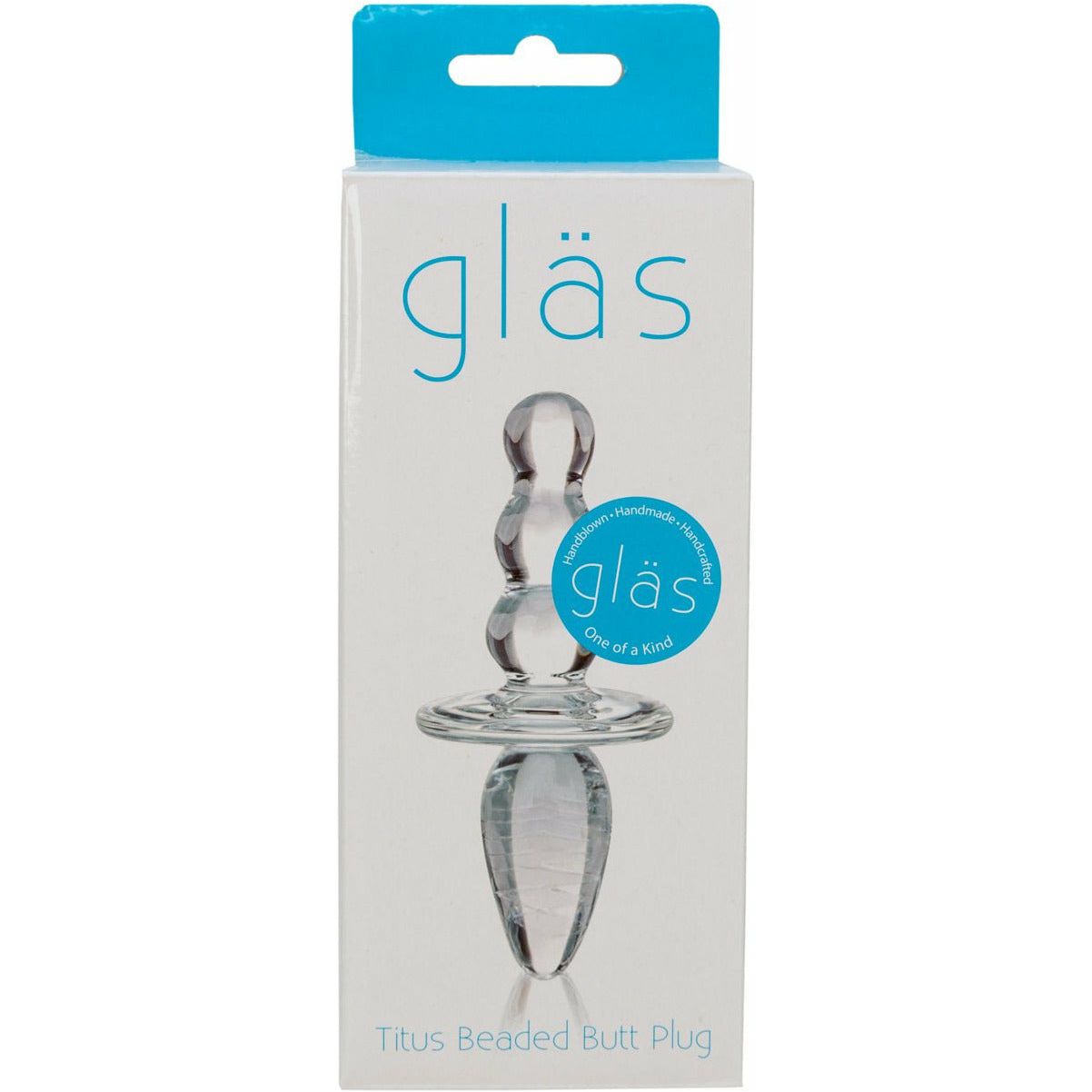 Glas Titus Beaded Butt Plug - Clear