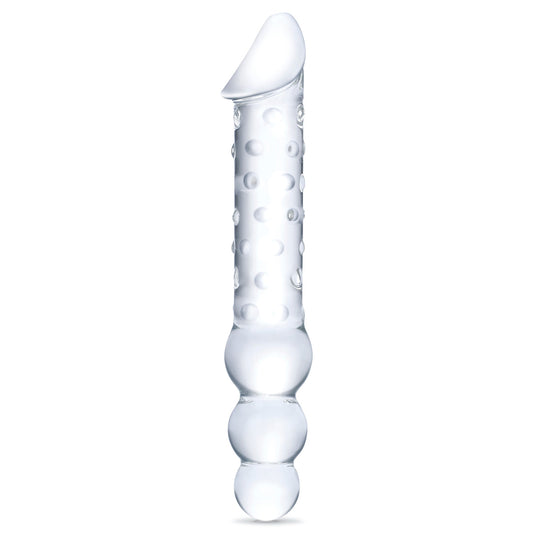 Glas Gläs - 12” Double Ended Glass Dildo with Anal Beads