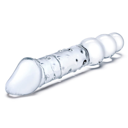 Gläs - 12” Double Ended Glass Dildo with Anal Beads