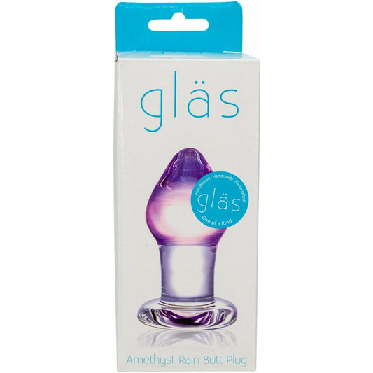 Glas Amethyst Rain Butt Plug – Clear