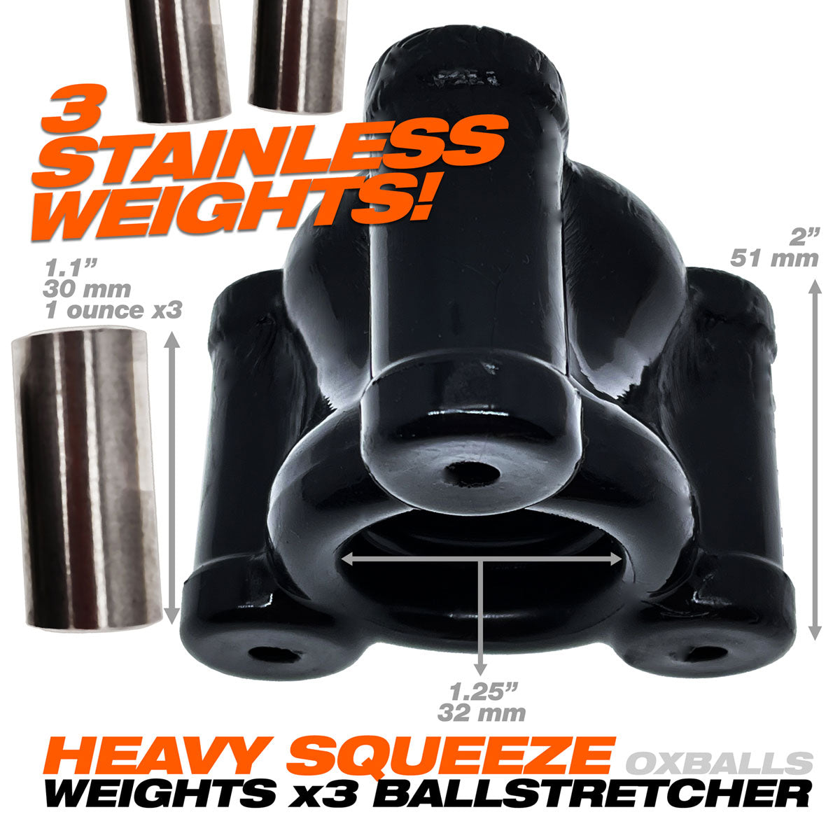 Oxballs Heavy Squeeze - Ballstretcher - Black