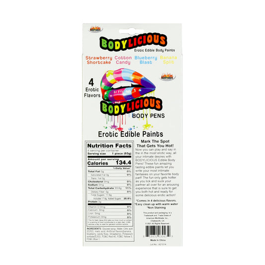HottProducts Hott Products - Bodylicious Erotic Edible Paint Body Pens - 4 Pack