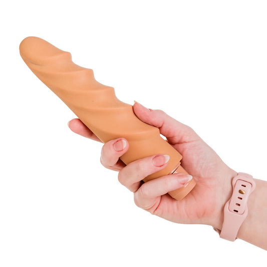 HottProducts Hott Products - Screwed Up Quick Dick Vibrating Flexible Dildo - Beige