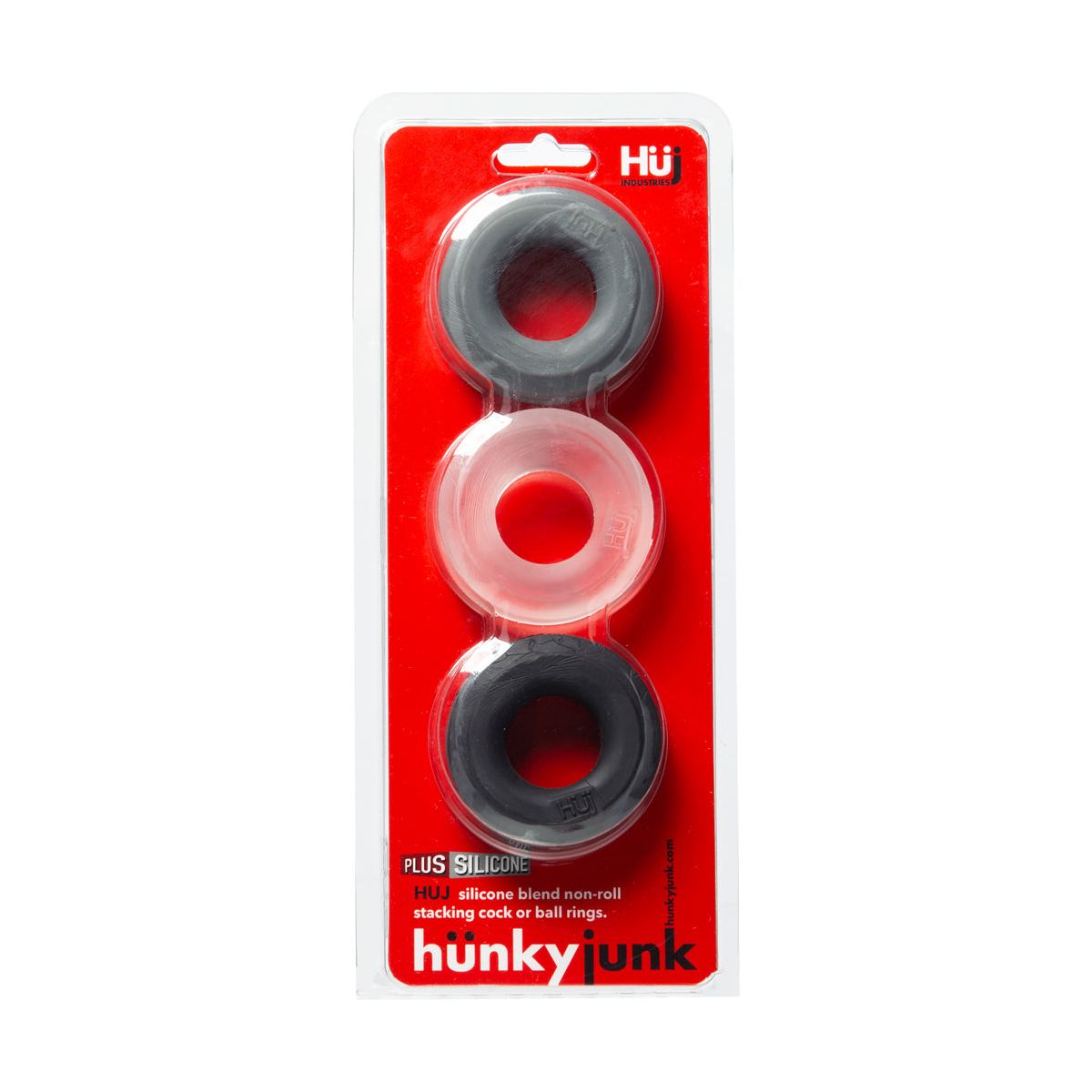 Oxballs Silicone Hünky Junk 3-Pack C-Rings - Multi