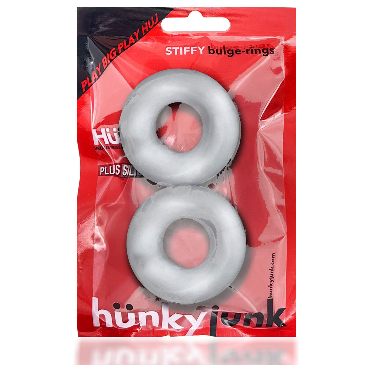 Oxballs Silicone Hunky Junk - 2 Pack C-Rings - Clear Ice