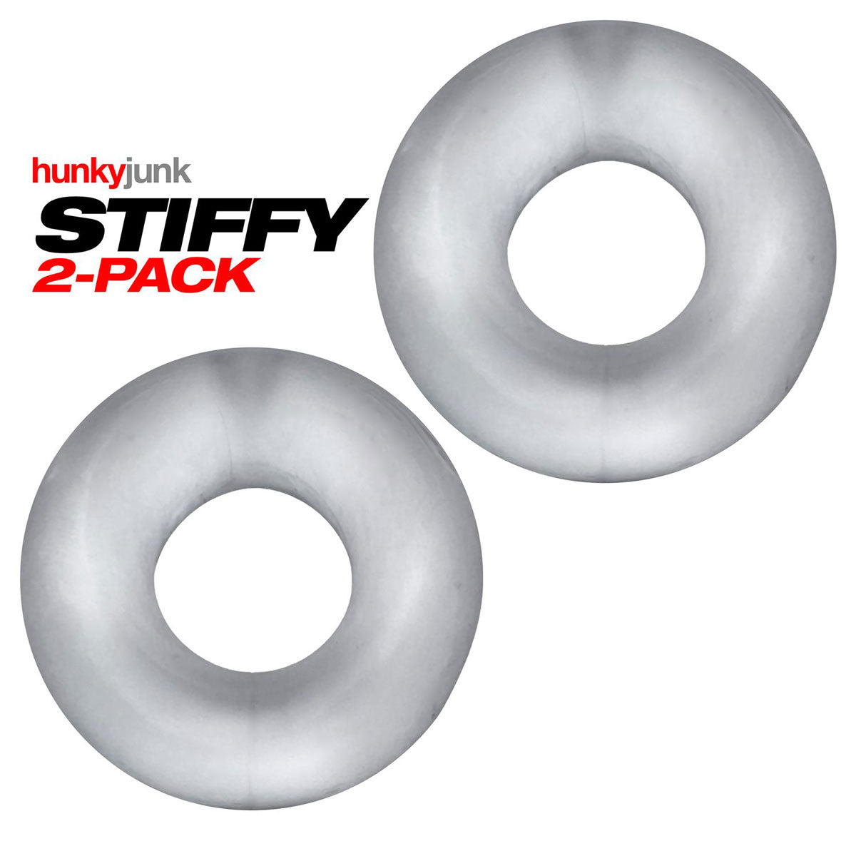 Oxballs Silicone Hunky Junk - 2 Pack C-Rings - Clear Ice