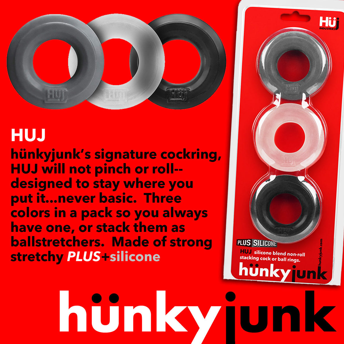 Oxballs Silicone Hünky Junk 3-Pack C-Rings - Multi