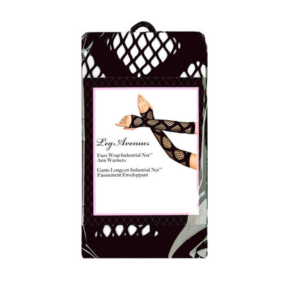 Leg Avenue® - Faux Wrap Industrial Net™ Arm Warmers – Black – OS