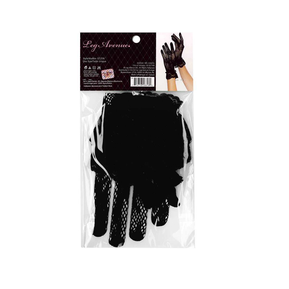 Leg Avenue® - Floral Stretch Lace Gloves – Black – OS