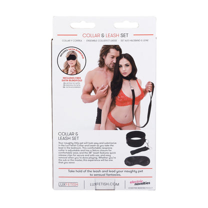 Lux Fetish Collar and Leash Set - Black
