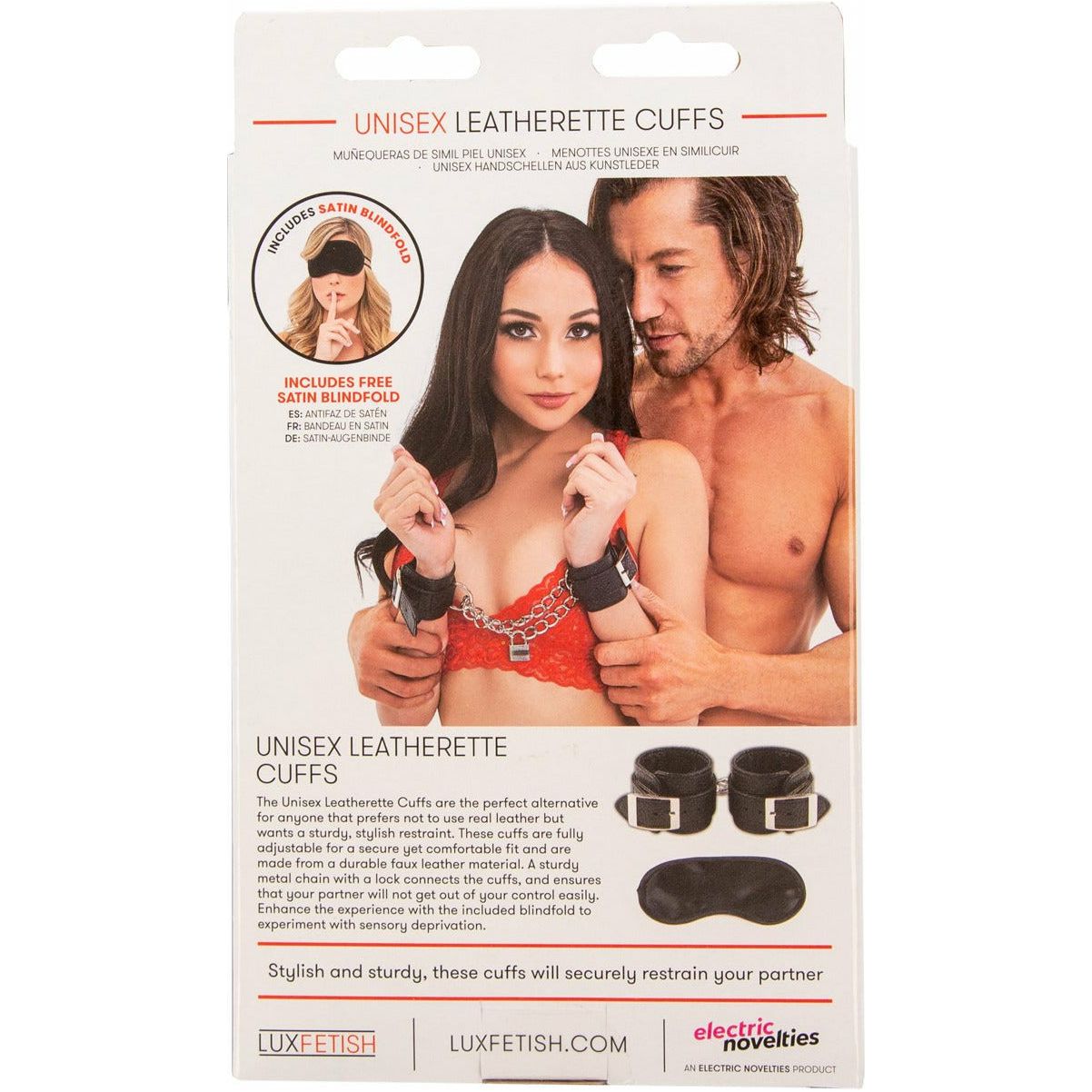 Lux Fetish Unisex Leatherette Cuffs – Black