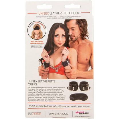 Lux Fetish Unisex Leatherette Cuffs – Black