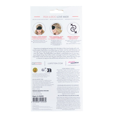 Lux Fetish Peekaboo Bondage Love Mask – Black