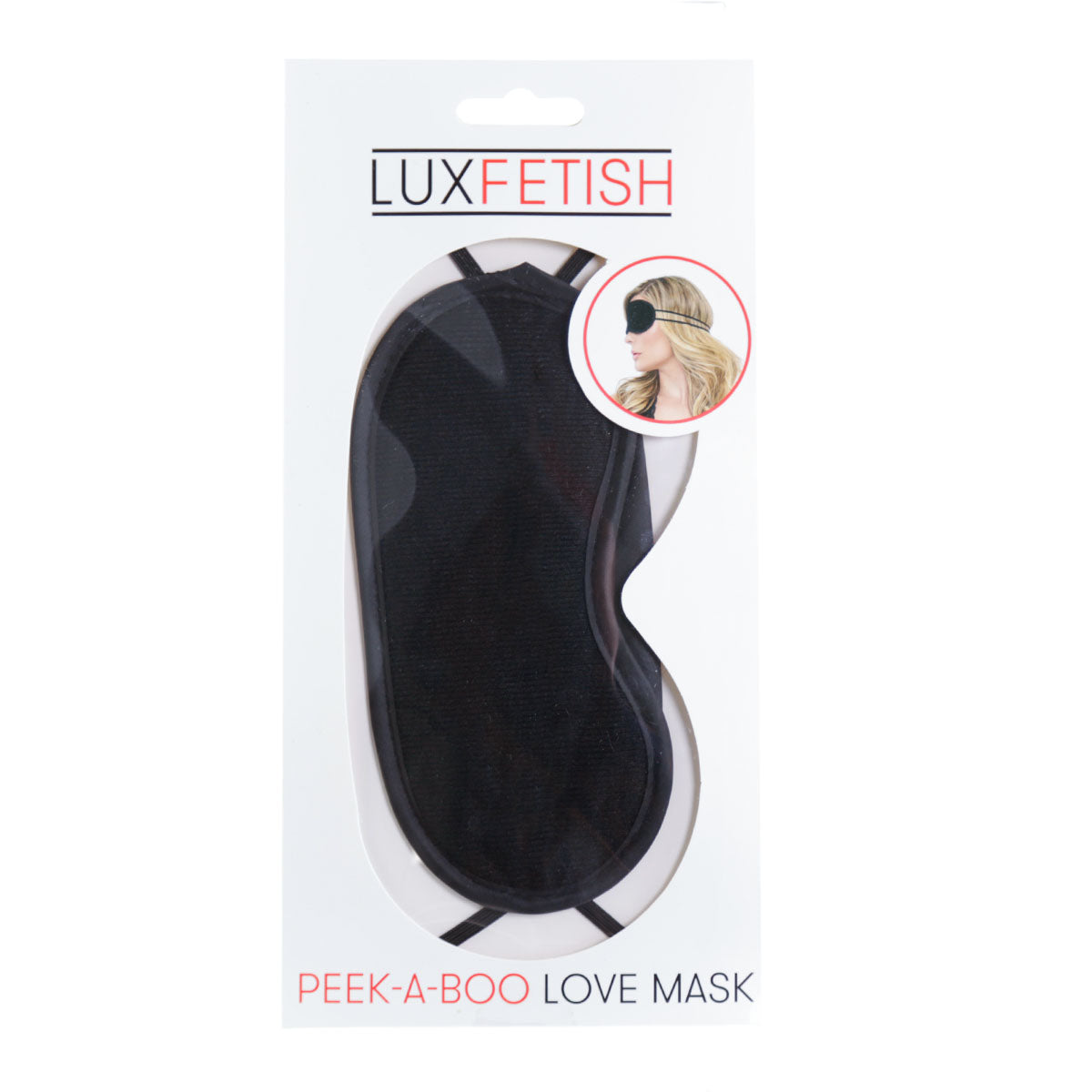 Lux Fetish Peekaboo Bondage Love Mask – Black