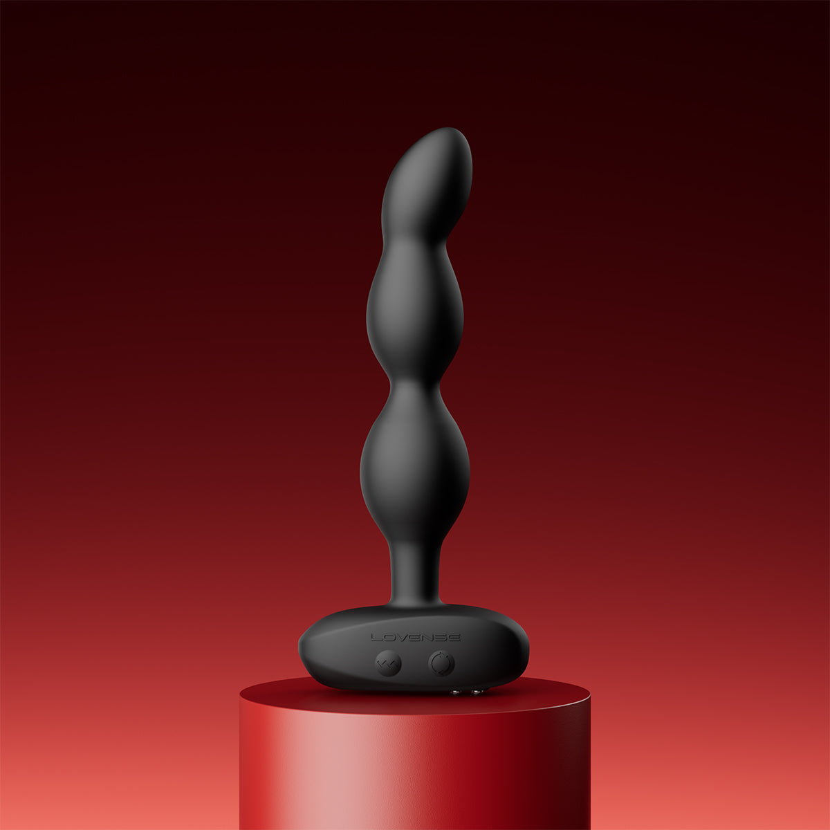 Lovense Ridge Vibrating & Rotating Anal Beads - Black