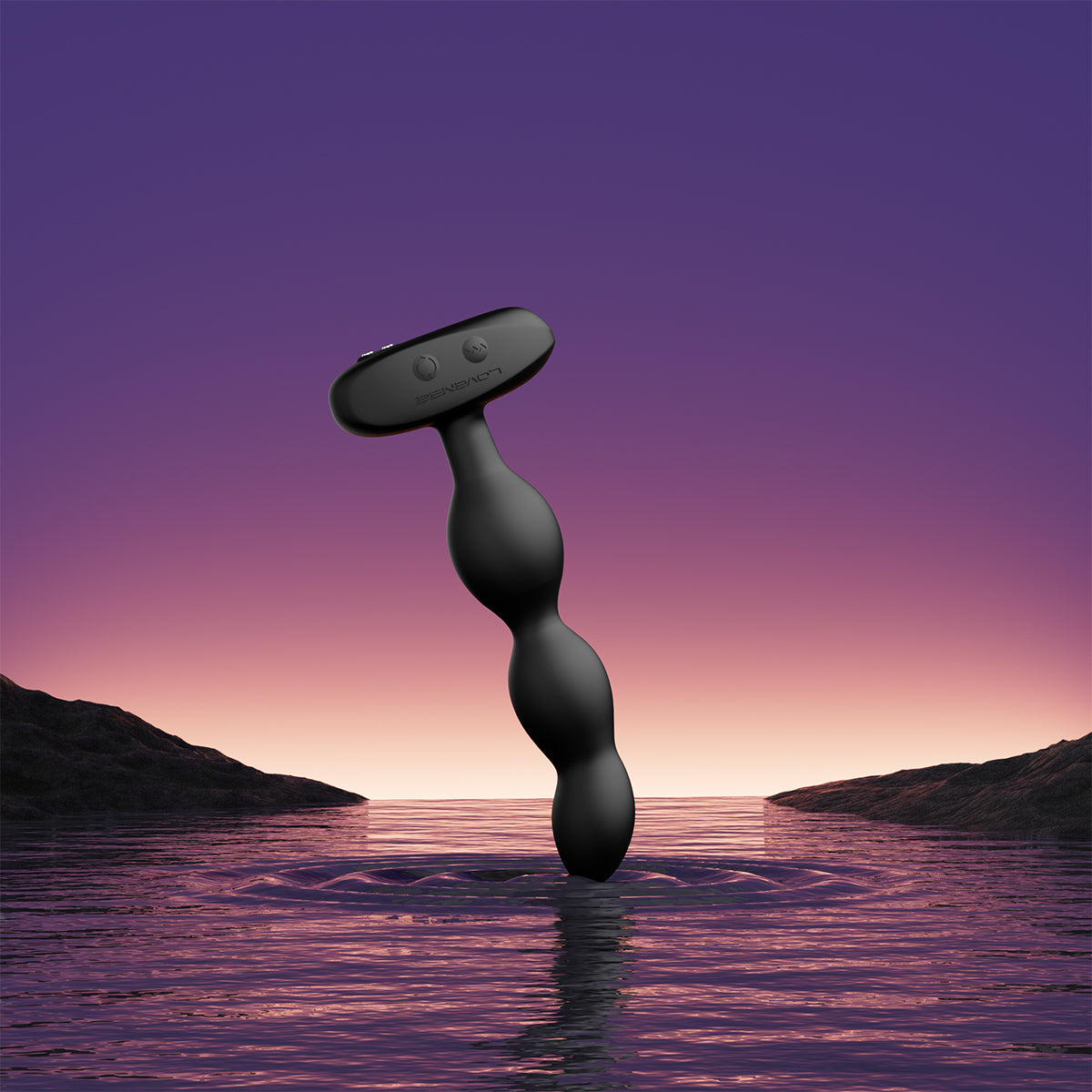 Lovense Ridge Vibrating & Rotating Anal Beads - Black