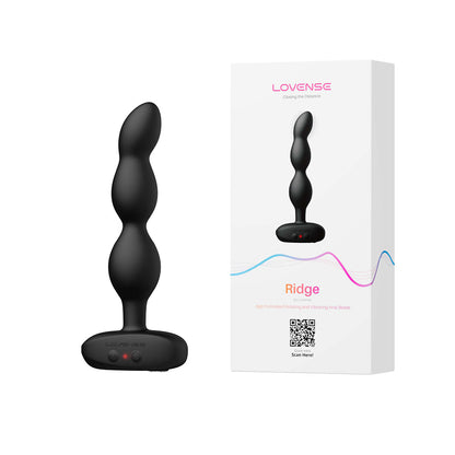 Lovense Ridge Vibrating & Rotating Anal Beads - Black