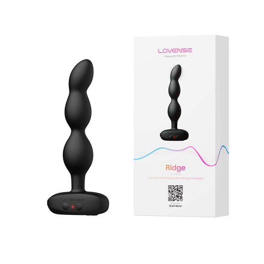 Lovense Ridge Vibrating & Rotating Anal Beads - Black